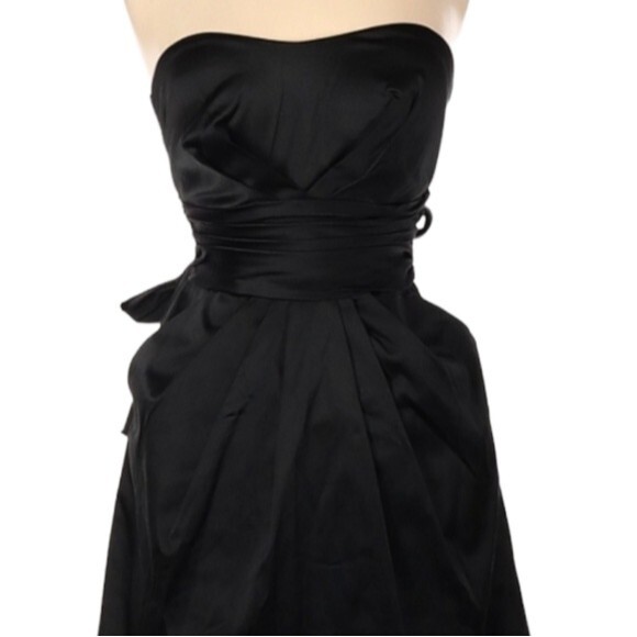 Silvergate Strapless Dress Size S Black Cocktail Pockets Bow Whimsygoth Witchy - Picture 4 of 7